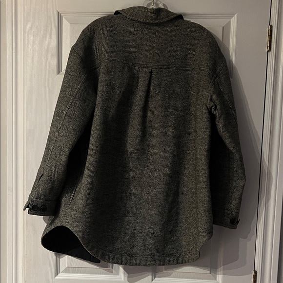 Hudson Men's Charcoal Herringbone Shacket - Picture 6 of 6